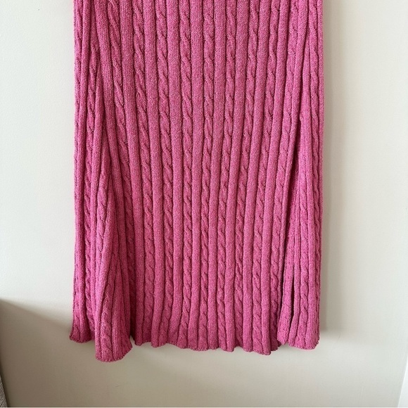 Anthropologie-Angeline Sweater Midi Skirt in Pink (Large) - Picture 9 of 11